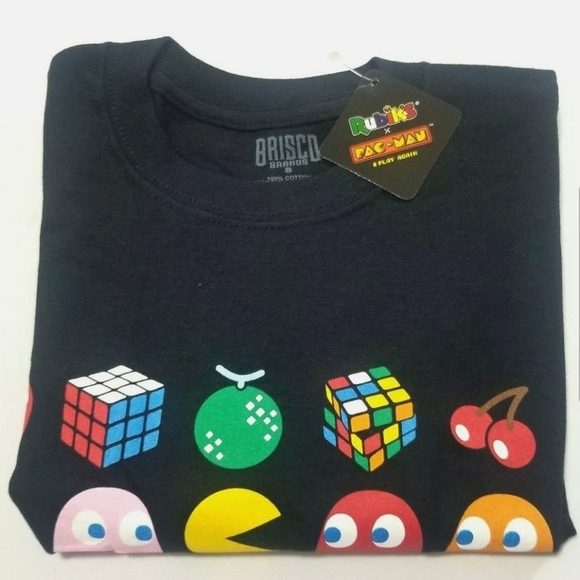 Pacman Unisex T-Shirt Denim Logo Licensed Men's - Picture 2 of 4